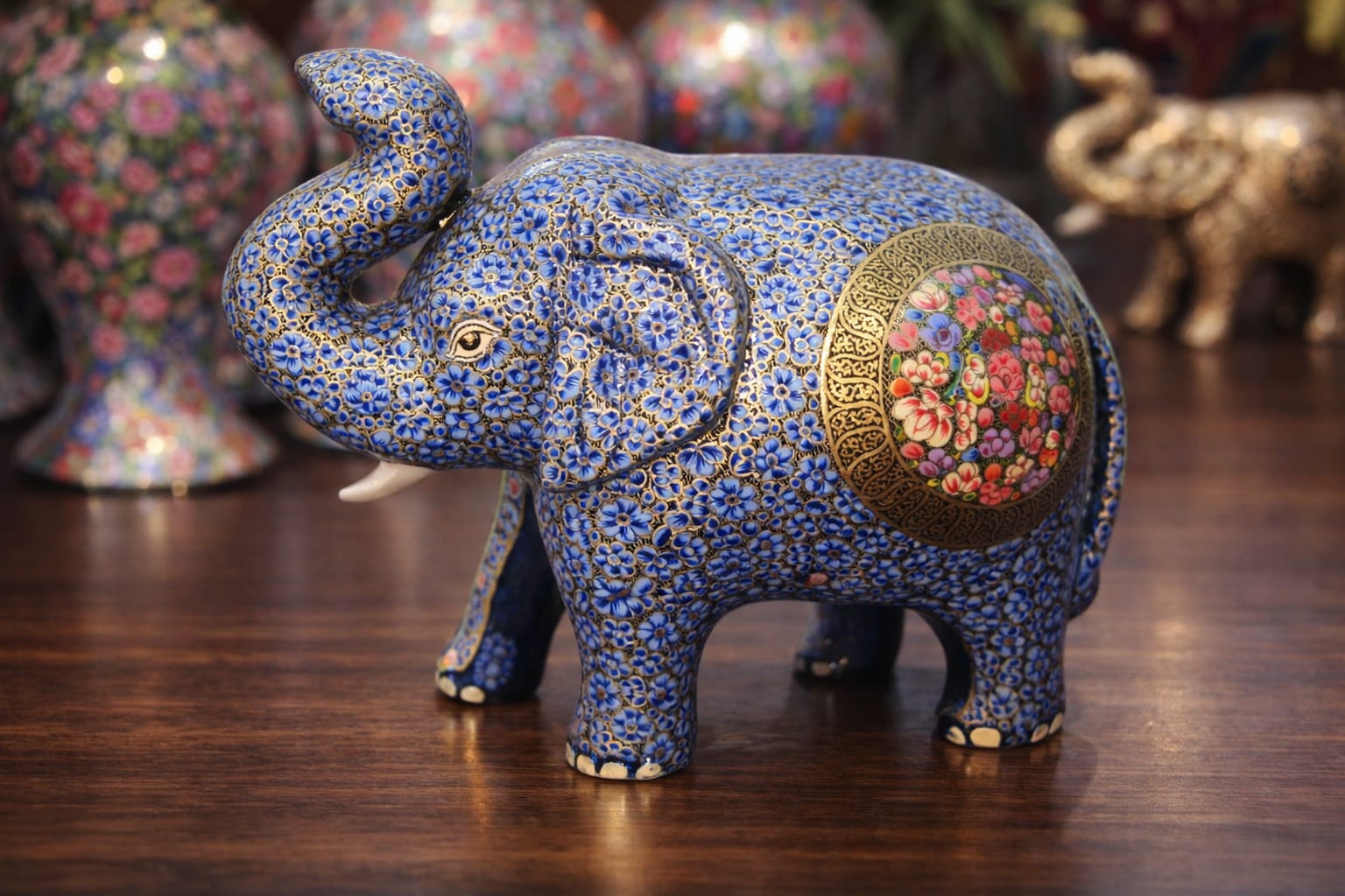 Handmade elephant, elephant, paper mache animal sculpture, wooden elephant statue, Indian Elephant statue, paper mache elephant 
